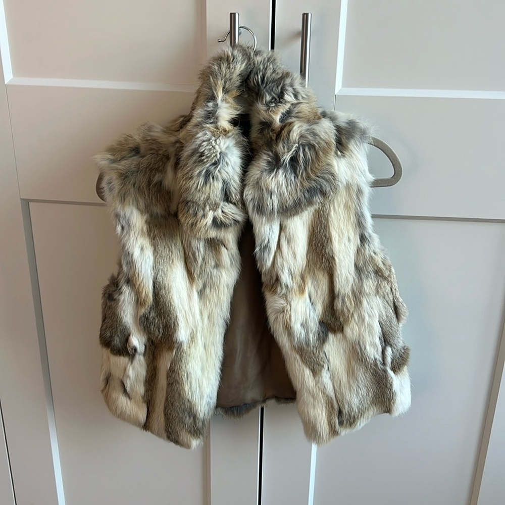 Beautiful Adrienne Landau rabbit fur vest